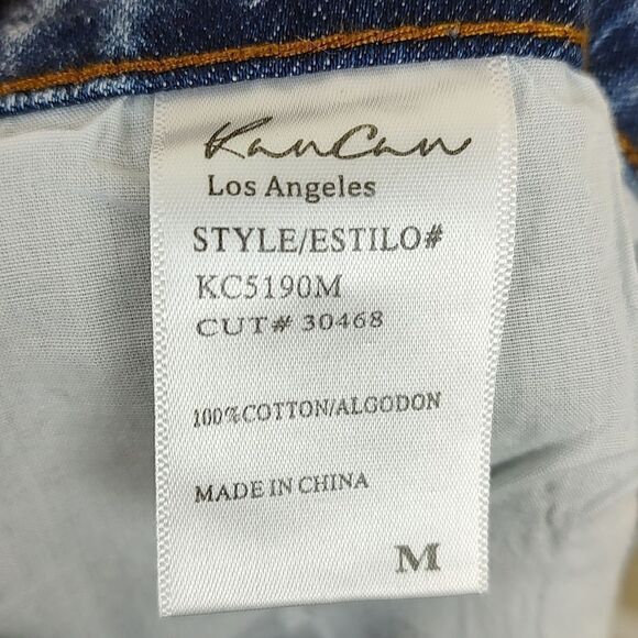 KanCan Estilo Mini Denim Skirt Frayed Hem Button Fly Size M - Picture 9 of 11